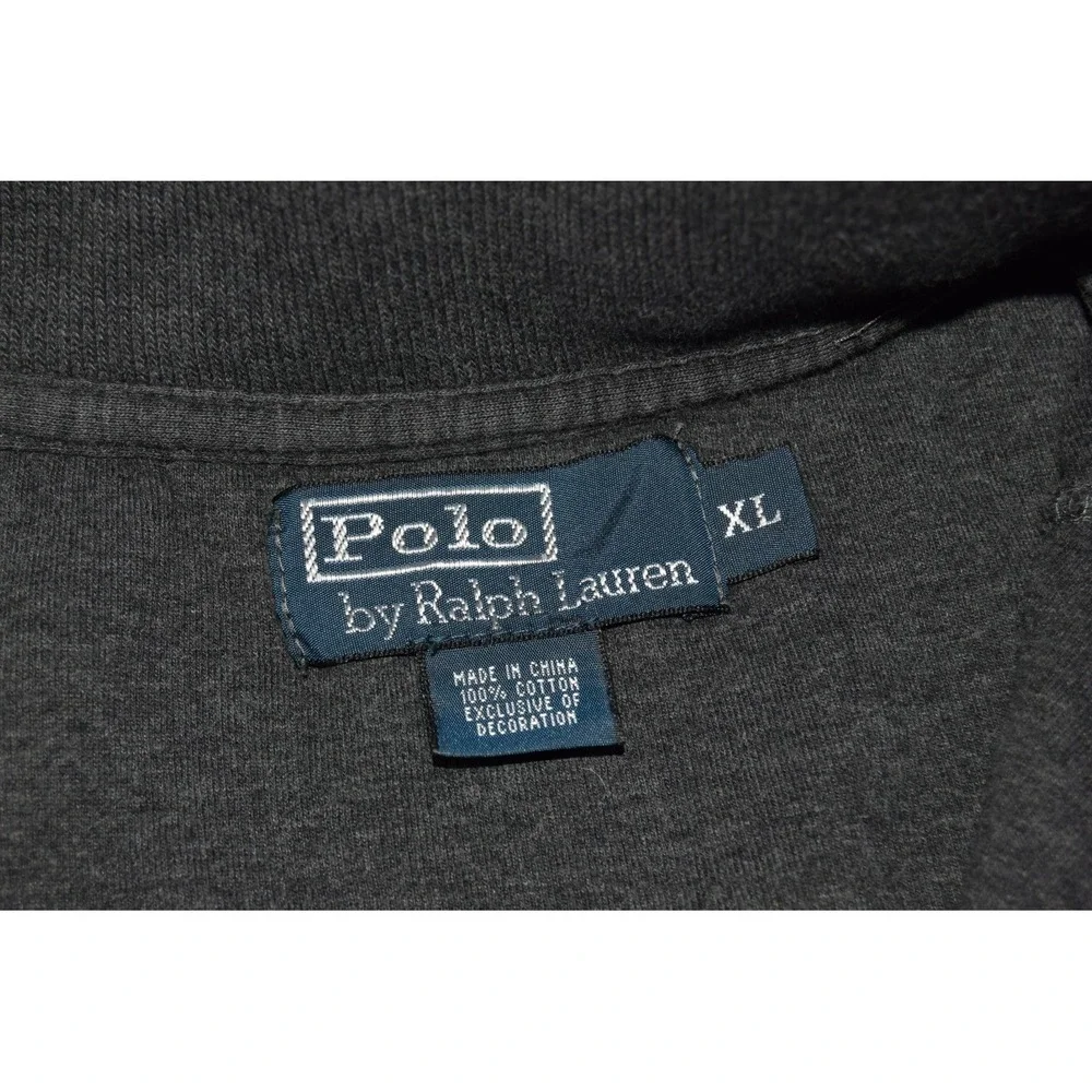 Polo Ralph Lauren Sweater Mens XL 1/4 Zip Pullover Grey Pony Cotton Pullover